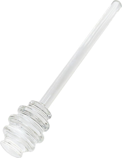 Glass Honey Dipper Stick, 6 Inch, Clear