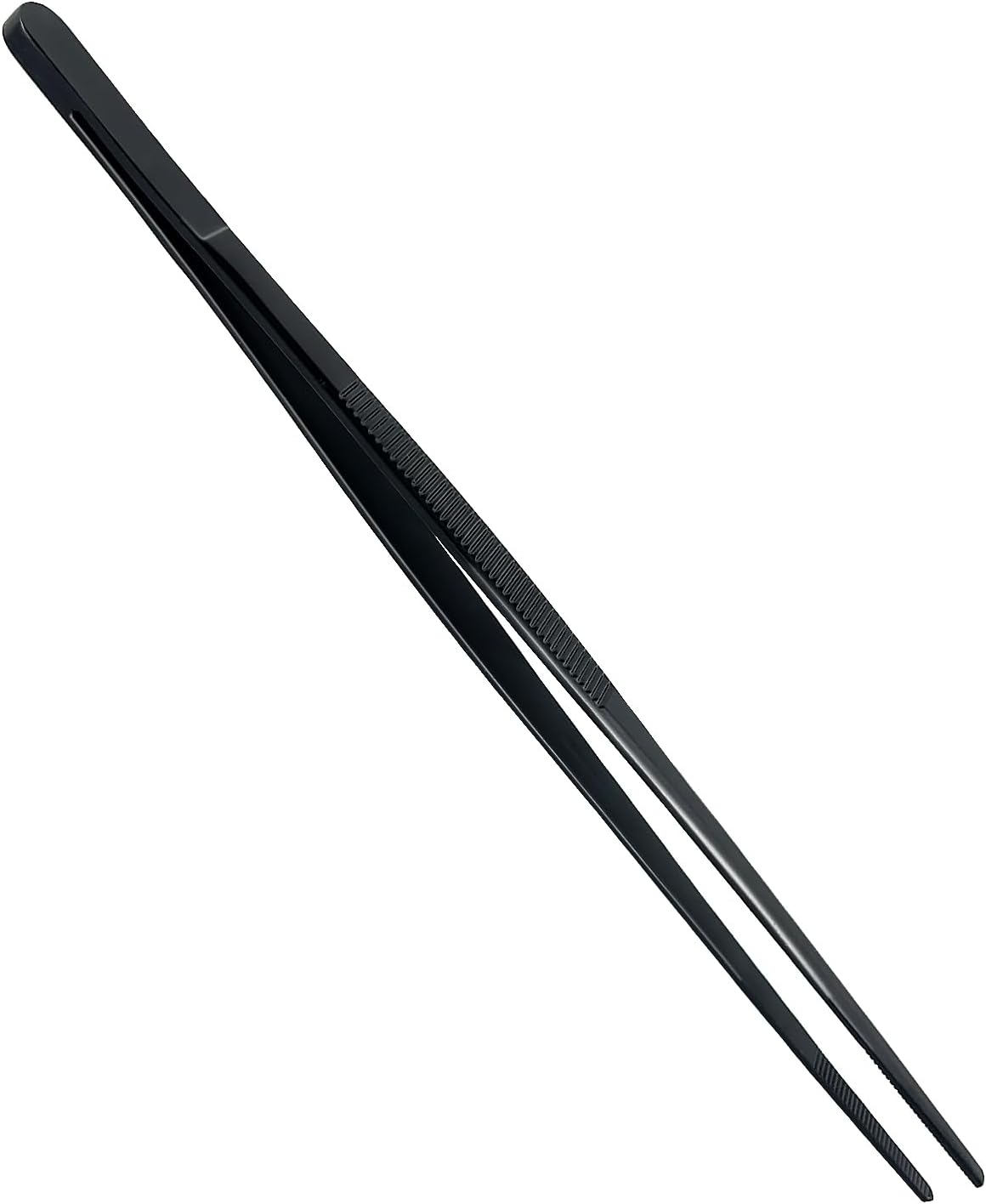 8-Inch Plating Tweezers Culinary Kitchen Tweezer Stainless Steel, Black Offset Tweezers for Cooking Food Design (8-Inch Offset Design)