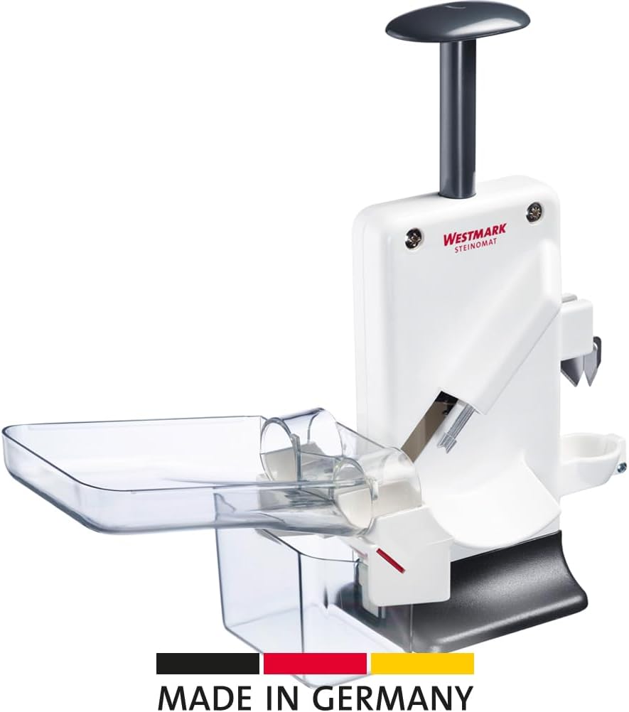 Westmark Cherry & Plum Pitter “Steinex-Combi” – 2-in-1 Fruit Pit Remover, Stainless Steel Blade, Heavy-Duty Aluminum, Fast Clean Pitting for Cherry Jam, Pie & Syrup
