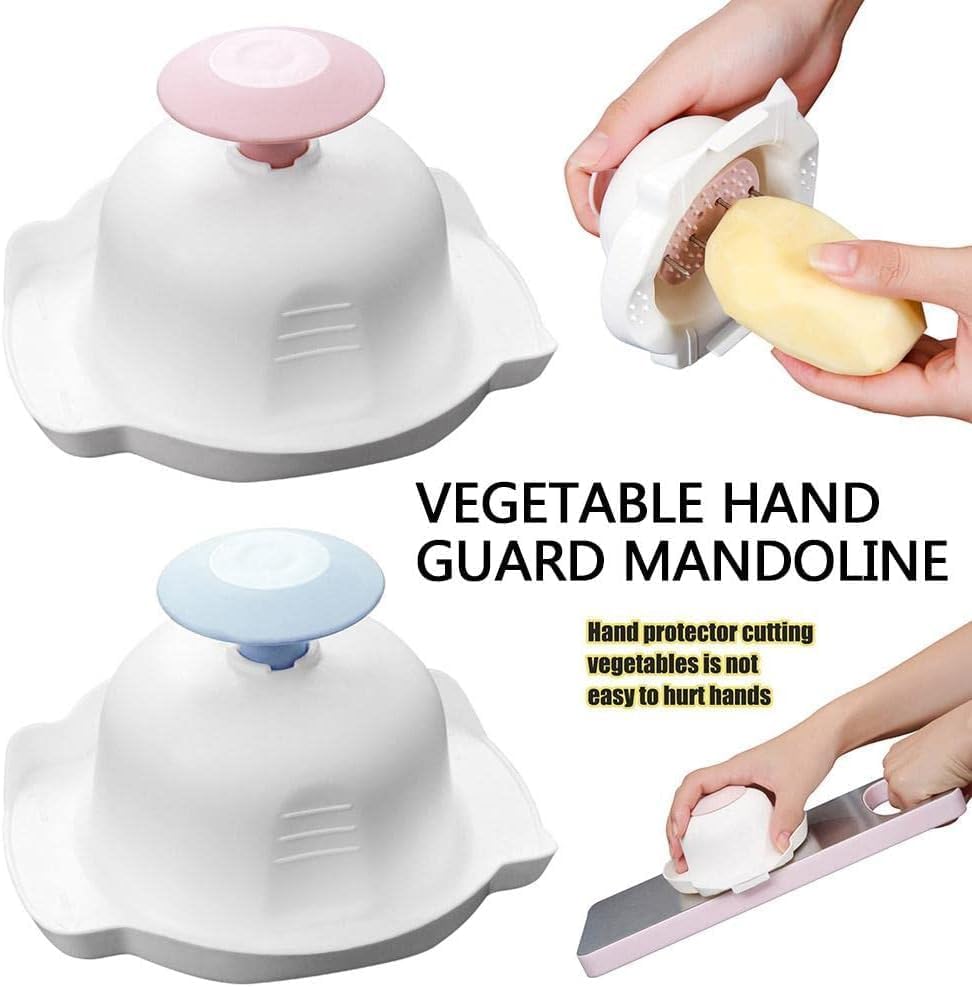 Mandoline Slicer Guard with Non-Slip Grip and Cut-Resistant Protection, Universal Safety Holder for Kitchen Slicers Graters, Dishwasher, Safe Food Prep Tool (Sapphire Blue)