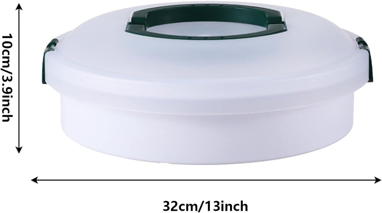 10 Inch Portable Pie Carrier with Lid and Tray 3-In-1 Round Cupcake Container Egg Holder Muffin Tart Cookie Keeper Food