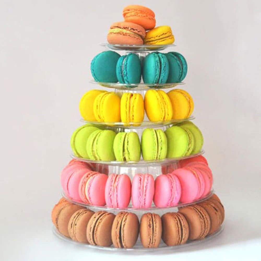 3 Tiers Round Cupcake Stand, Acrylic Cake Tower Stand Holder Macaron Display Rack Cookie Candy Buffet Desserts Platter with Base for Baby Shower, Birthday Party, Wedding, Party (3-Tiers with Base)
