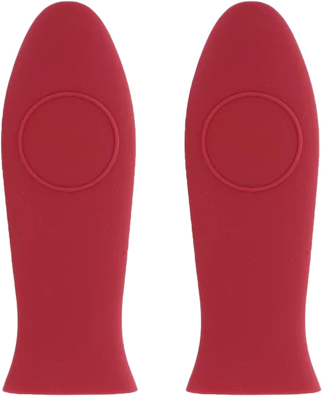 2 Pack Silicone Pan Handle Sleeve, Heat Resistant Cast Iron Skillet Handle Covers for Pots and Pans, Assist Handle Holder Grip for Kitchen Frying Griddles Cookware (Red & Black)