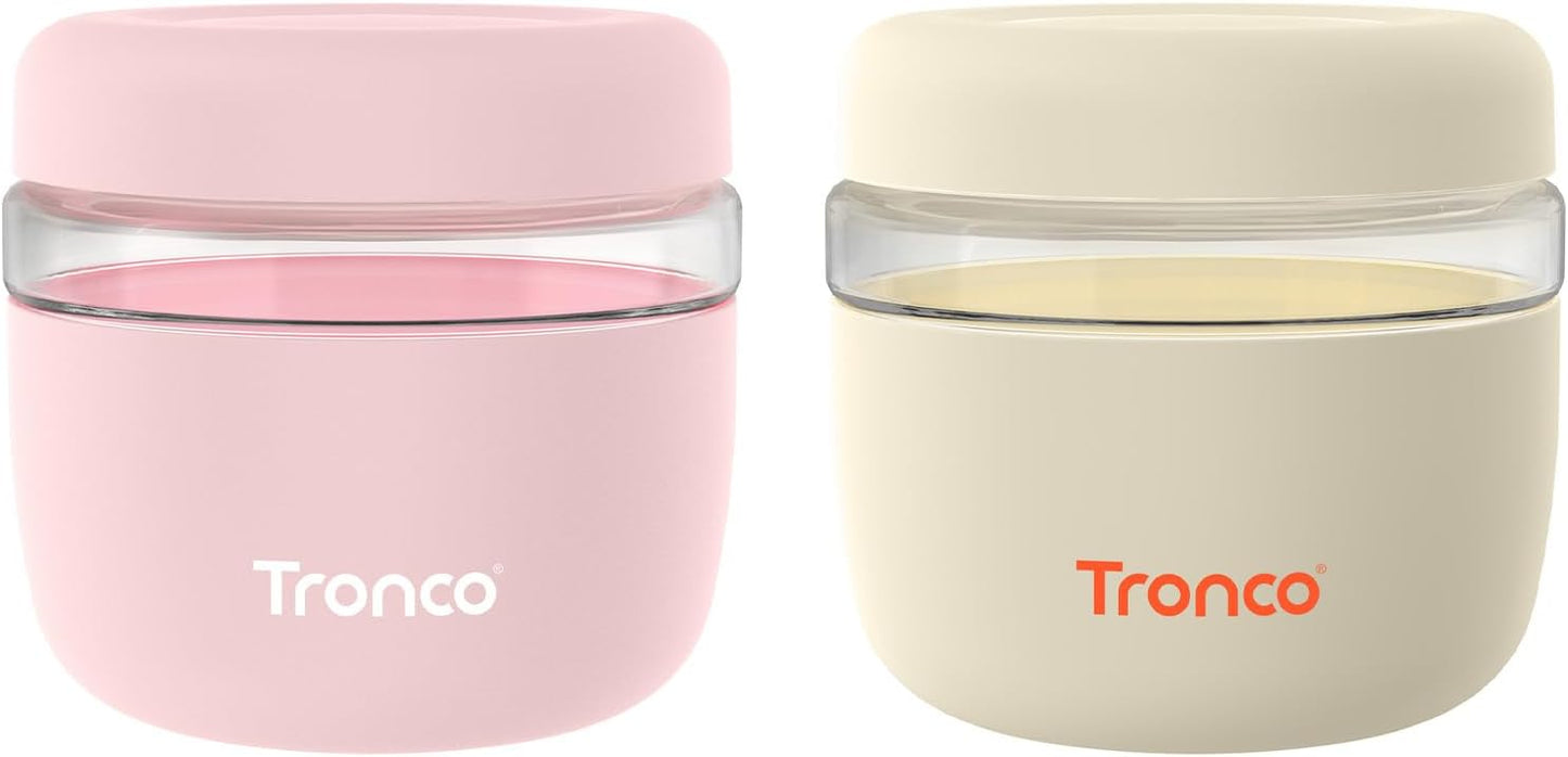Tronco 24 oz Glass Food Storage Containers with Lids, Airtight, Leak & Spill Proof Glass Lunch Bowls for Meal Prep, Salad, Yogurt, Soup & Stew, Microwave & Dishwasher Safe, BPA-Free, Set of 1