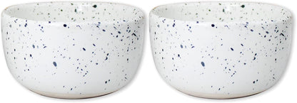 roro Ceramic Stoneware Mini Pinch Bowls Set of 6, Hand-Molded Artisanal Glossy Speckled White, Salt Pepper Spices and Seasoning - Cute and Elegant Kitchen Addition