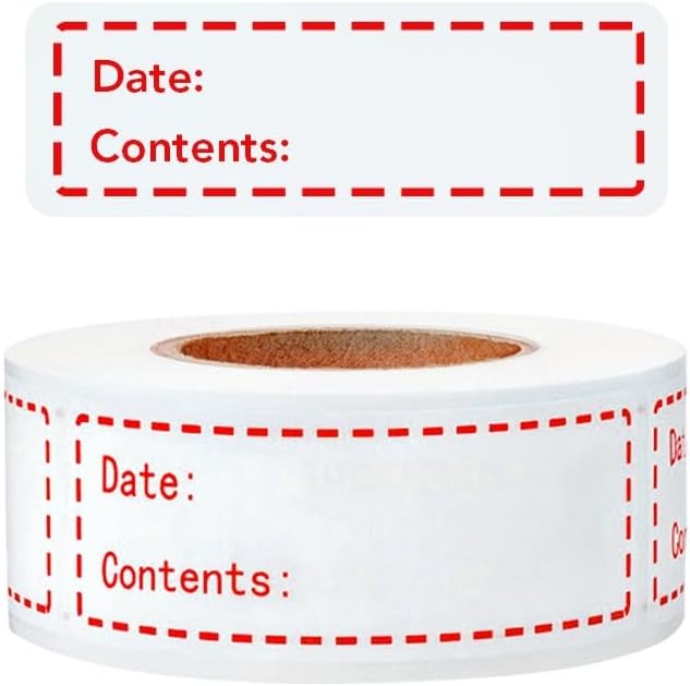 100-Pack Removable Freezer Labels, Waterproof Food Storage Stickers for Date & Contents Marking - Colors A