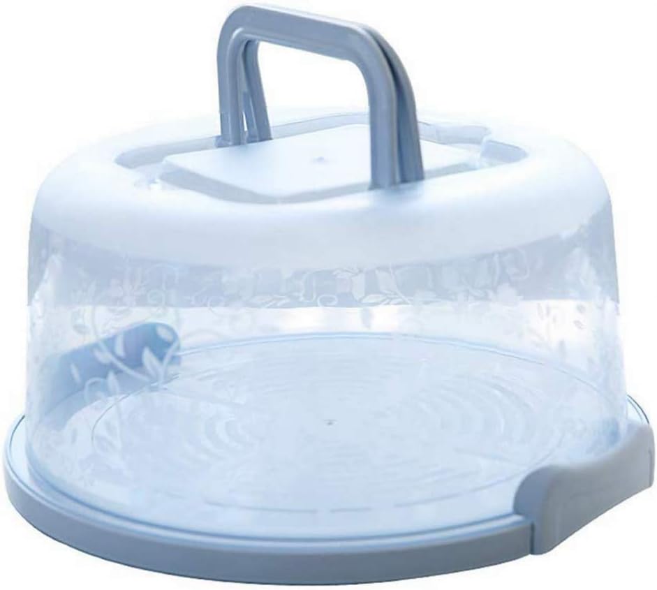 Plastic Small Cake Carrier Holder Cover Round Container with Collapsible Handles Suitable for 7 inch Diameter and 2.5 inch Height Cake (Pink)