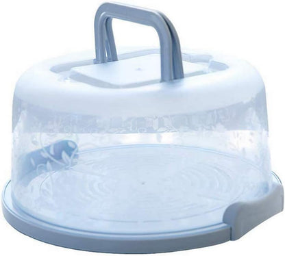 Plastic Small Cake Carrier Holder Cover Round Container with Collapsible Handles Suitable for 7 inch Diameter and 2.5 inch Height Cake (Pink)