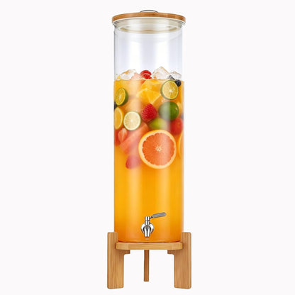 Beverage Dispenser,2.1 Gallon Glass Drink Dispenser with Stand,Glass water dispenser with Spigot, Large Drink Dispensers for Parties,Water Dispensers for Bar,Wedding,Restaurants 8L
