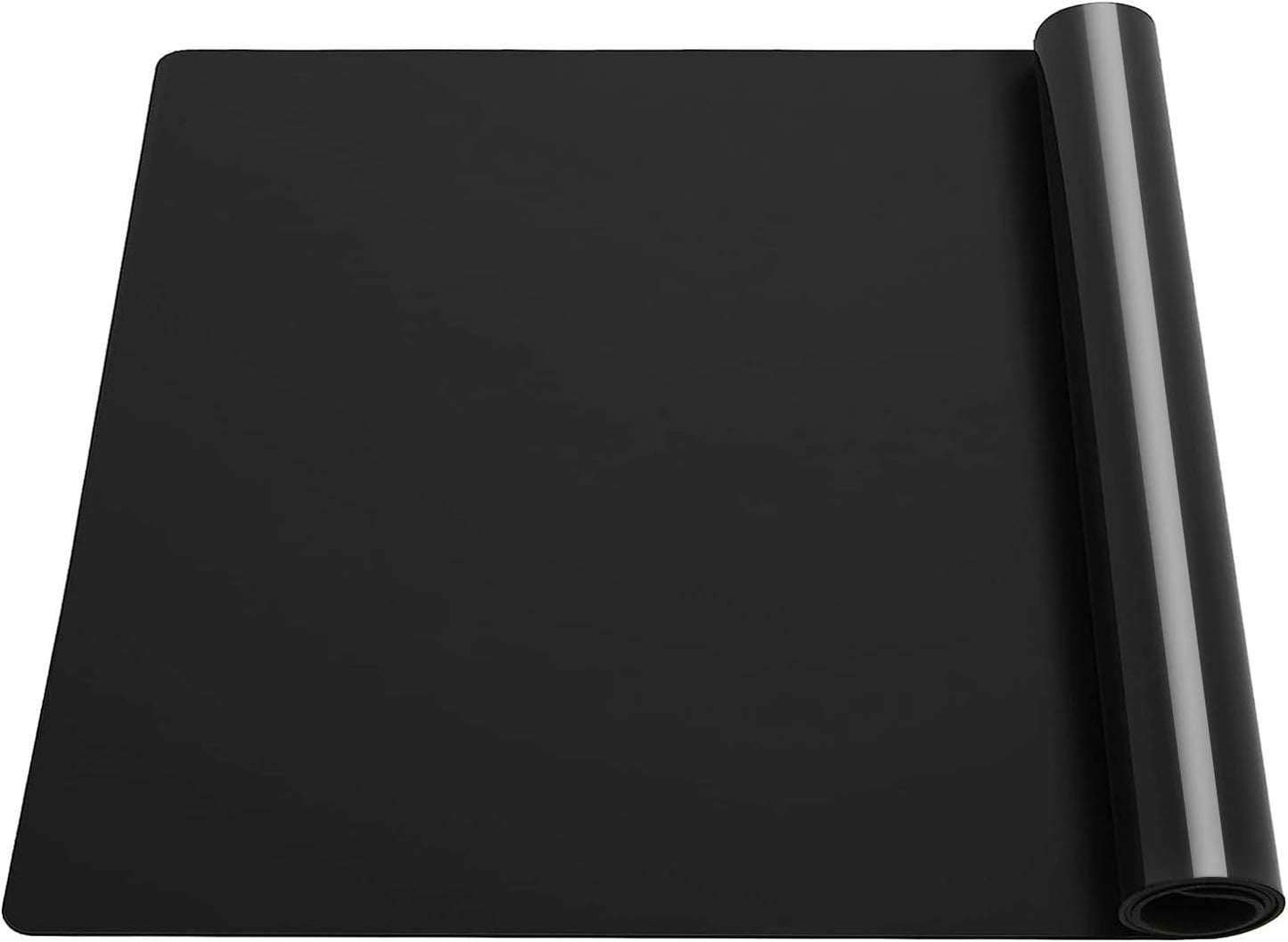 Silicone Placemats, Food-Grade Non-Slip Waterproof, Dining, Stain Resistant, Countertop Protector, Kitchen Counter Mat, Heat Resistant, Baking mat Dishwasher Safe (23.6"×15.7"-1pack, Black)