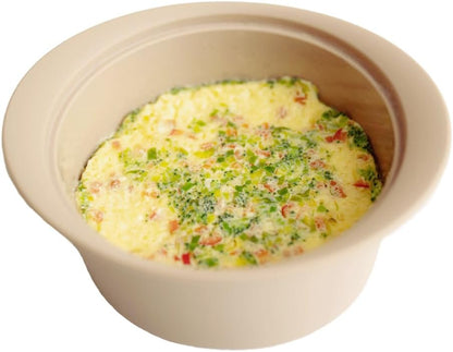 Microwave Silicone Steamer for Baby Food, Made In Korea, Oven & Dishwasher Safe to 482°F, Easy Clean, Microwave Pot with Handle & Lid, 100% Food Grade Steamer Bowl (Creme Brulee, 29oz (850ml) with basket)
