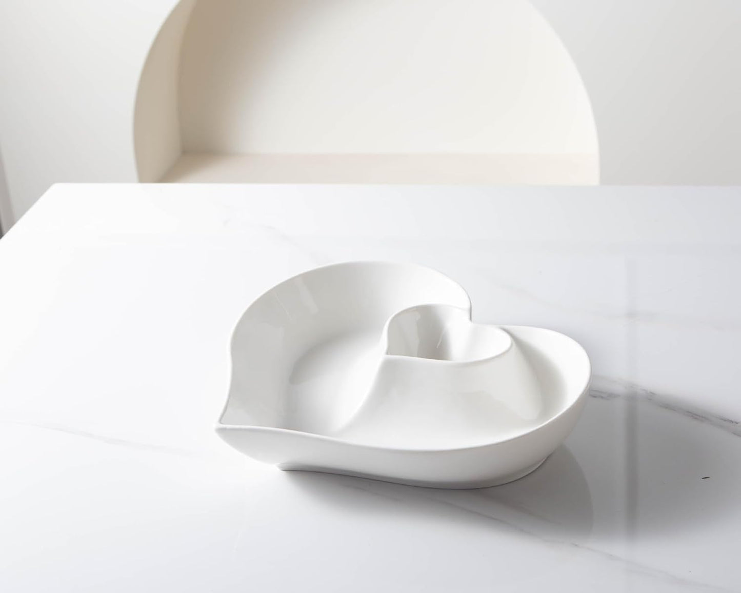 Porcelain Chip and Dip Serving Set,Perfect for Chips and Dip, Veggies, Candy, White