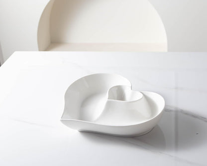 Porcelain Chip and Dip Serving Set,Perfect for Chips and Dip, Veggies, Candy, White