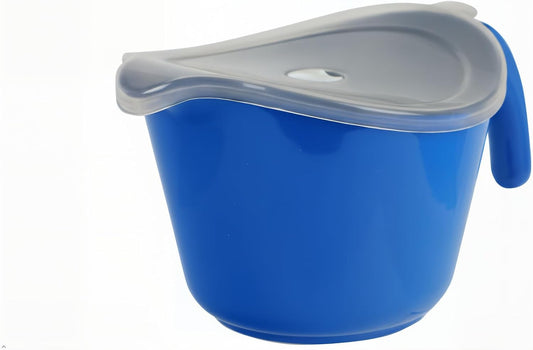 Batter Bowl With Pour Spout, Non-Slip Base,Space Saving Detachable Handle with Lid, 2 QT Heavy Duty BPA-Free Microwave & Dishwasher Safe (Fresh Lemons)