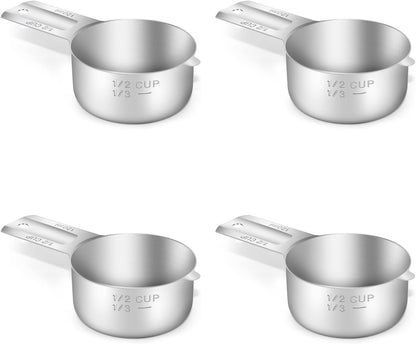 1PCS 3/4Cup (180ml, 6oz) Single Measuring Cup, Stainless Steel Measure Scoop, Metric and US Measurement, Dishwasher Safe