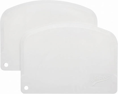 Ateco 1303 Bowl Scraper Set, Flexible Food-safe Plastic, White, 6-Pieces