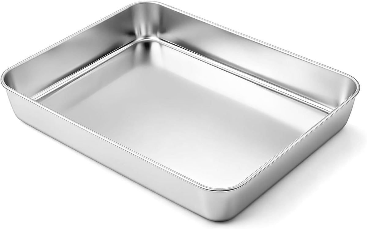 TeamFar Lasagna Pan, 16" x12.13" x2" Stainless Steel Rectangular Cake Pan