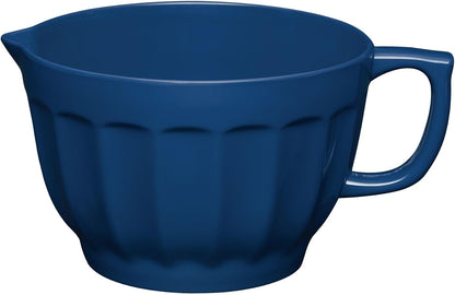 UP 4.3 Quart Latte Style Melamine Batter Bowl with Pour Spout and Handle, Professional Mixing Bowl with Non-Slip Base, Ideal for Pancake and Cake Batter, 11.5 x 8.75 Inch, Mint Blue