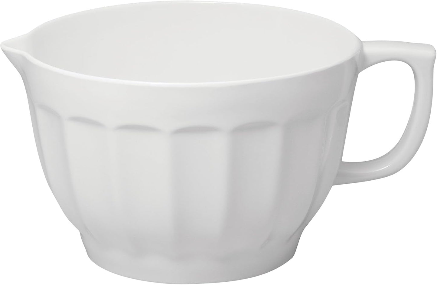 UP 4.3 Quart Latte Style Melamine Batter Bowl with Pour Spout and Handle, Professional Mixing Bowl with Non-Slip Base, Ideal for Pancake and Cake Batter, 11.5 x 8.75 Inch, Mint Blue