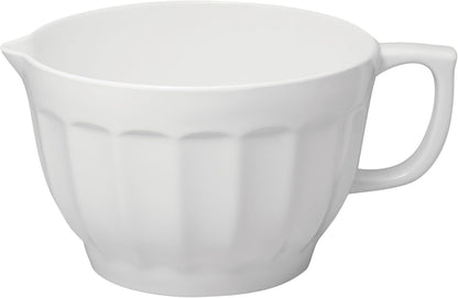 UP 4.3 Quart Latte Style Melamine Batter Bowl with Pour Spout and Handle, Professional Mixing Bowl with Non-Slip Base, Ideal for Pancake and Cake Batter, 11.5 x 8.75 Inch, Mint Blue