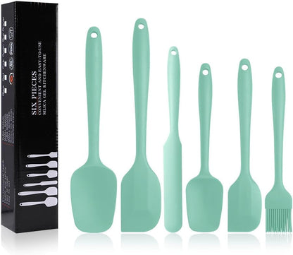 Silicone Spatulas Set, Rubber Spoon Spatula Heat Resistant Spoonula One Piece Design Seamless Spatula Non-Stick Scrapers Baking Mixing Tool (Dark Blue)