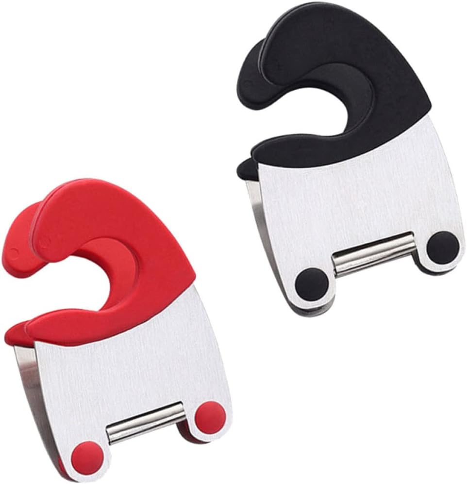 4 Pcs Spoon Holder Pot Tools Pot Clip Rest Kitchen Clamp Clip Stainless Steel Spoon Kitchen Spoon Holder Grip Silicone Spoons Stainless Steel Pot