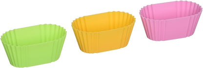 M.V. Trading Silicon Food Sushi Mold Cup for Bento Lunch Box, Oval, Set of 3