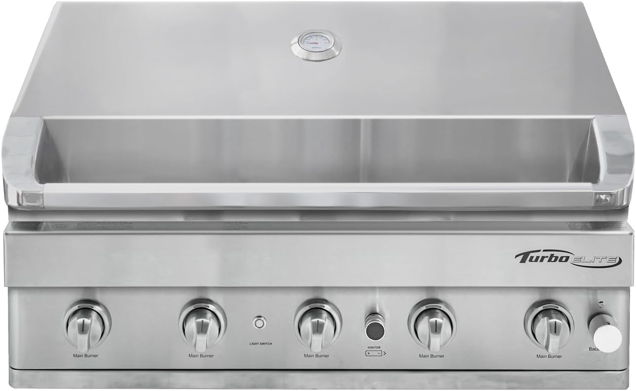 Turbo Elite 38-inch 5-Burner Built-In BBQ Gas Grill - Natrual Gas