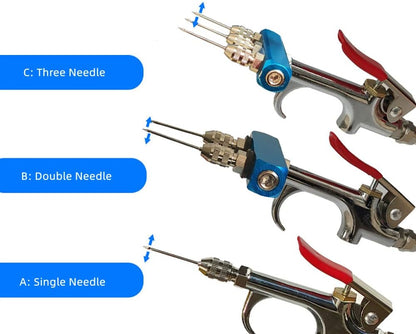 High Pressure Electric Bacon Pump Gun, Meat Saline Syringe Pump Food Grade Electric Injector Meat Processor 60W with 10Pcs Needle (Three Needle)