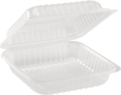 Karat FP-HC99PP-3CU 9"X 9" PP Hinged Containers 3 Compartment - (Case of 200)