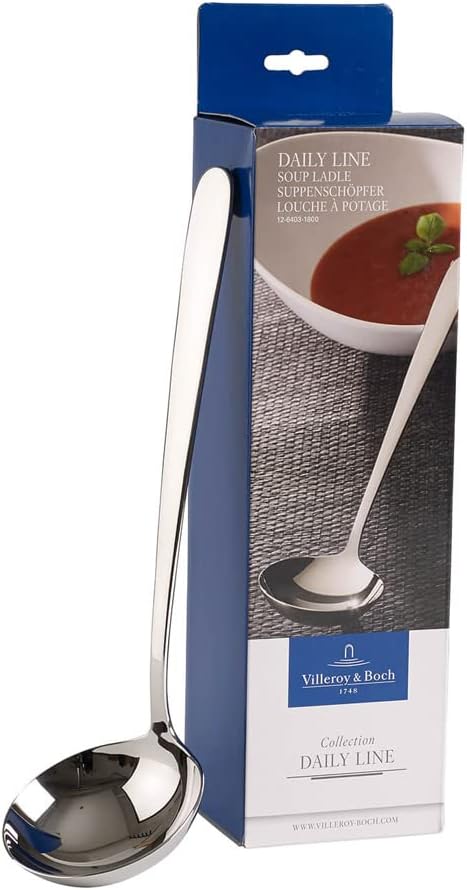 Villeroy & Boch Daily Line Soup Ladle, Silver, 12 in