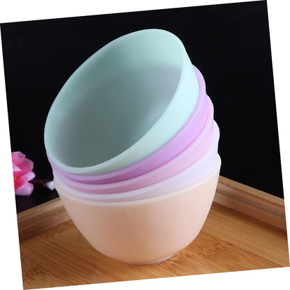 Ipetboom 5Pcs Odorless Silicone Bowl Prep Measuring Bowls for DIY Facial Masks and Cooking Flexible and Microwave Safe for Home Use Various Recipes