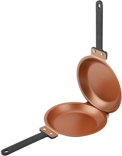 Double Sided Frying Pan, Nonstick Baking Pancake Pan with Flip Design Fried Egg Pancake Maker for Fluffy Pancakes Omelette Maker Frittata Maker