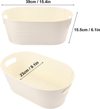 3 PCS 15.3 x 9 x 6 inches Black Metal Galvanized Tub with Handles, 3 Gallon Galvanized Beverage Tubs for Parties, Large Metal Drink Ice Buckets for Beer, Wine, Cocktails & Outdoor Events