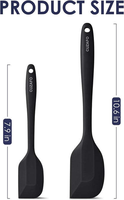 Heat Resistant 600℉ Silicone Spatula, Turner Mixing Spatulas set BPA Free Dishwasher Safe for Nonstick Cookware, Grey