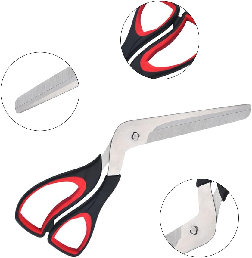 Pizza Scissors Food Grade Stainless Steel Pizza Cutter Stainless Steel Pizza Spatula Slicer Multi Function Kitchen Gadget for Kitchen Pizza Steak Barbecue Muffins