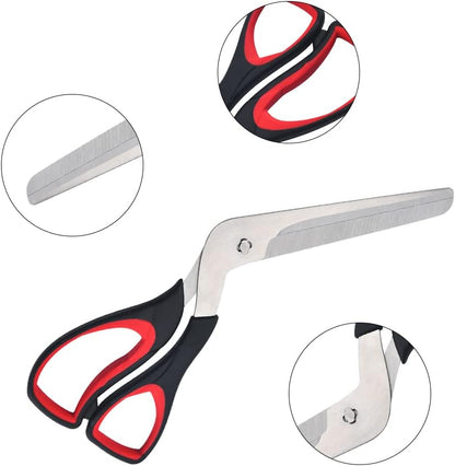 Pizza Scissors Food Grade Stainless Steel Pizza Cutter Stainless Steel Pizza Spatula Slicer Multi Function Kitchen Gadget for Kitchen Pizza Steak Barbecue Muffins