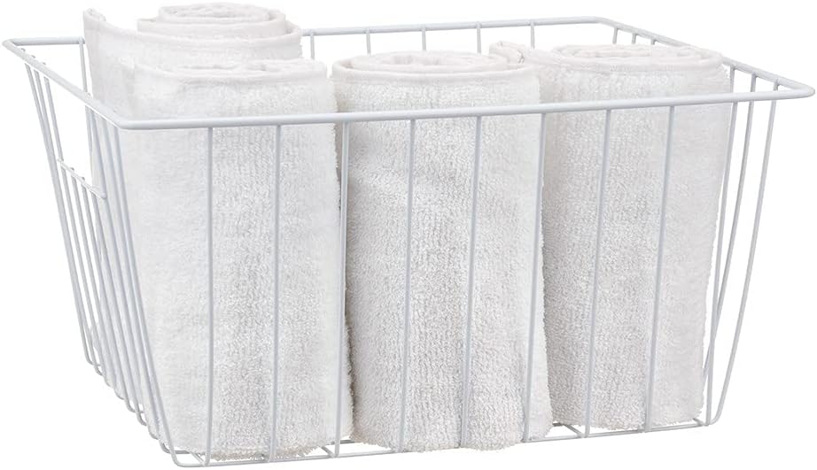 16Lx12W inch Wider Freezer Storage Organizer Baskets Container, Deep Metal Wire Chest Upright Refrigerator Divider Bins with Built-in Handles for Cabinet, Pantry, Closet, Kitchen(3)