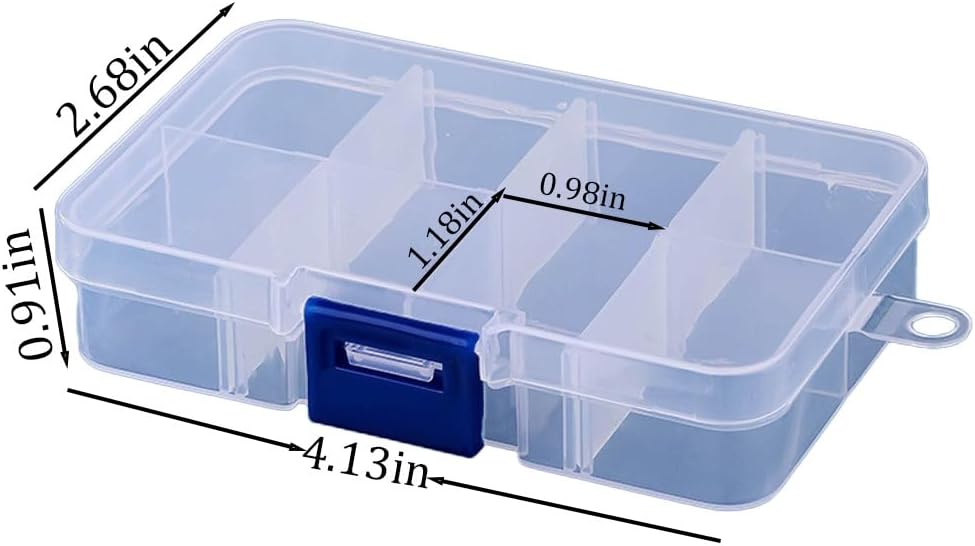 3pcs Clear Storage Small Parts Organizer Box Storage Bin With Dividers Multi Compartment for Beads Art DIY Tackle Box Organizer (10 - compartment in length)