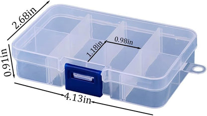 3pcs Clear Storage Small Parts Organizer Box Storage Bin With Dividers Multi Compartment for Beads Art DIY Tackle Box Organizer (10 - compartment in length)