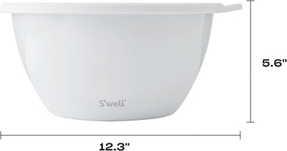 S'well Stainless Steel Salad Bowl Kit 64oz, Peacock Blue, Comes with 2oz Mini Canister and Removable Tray for Organization, Leakproof, Easy to Clean, Dishwasher Safe