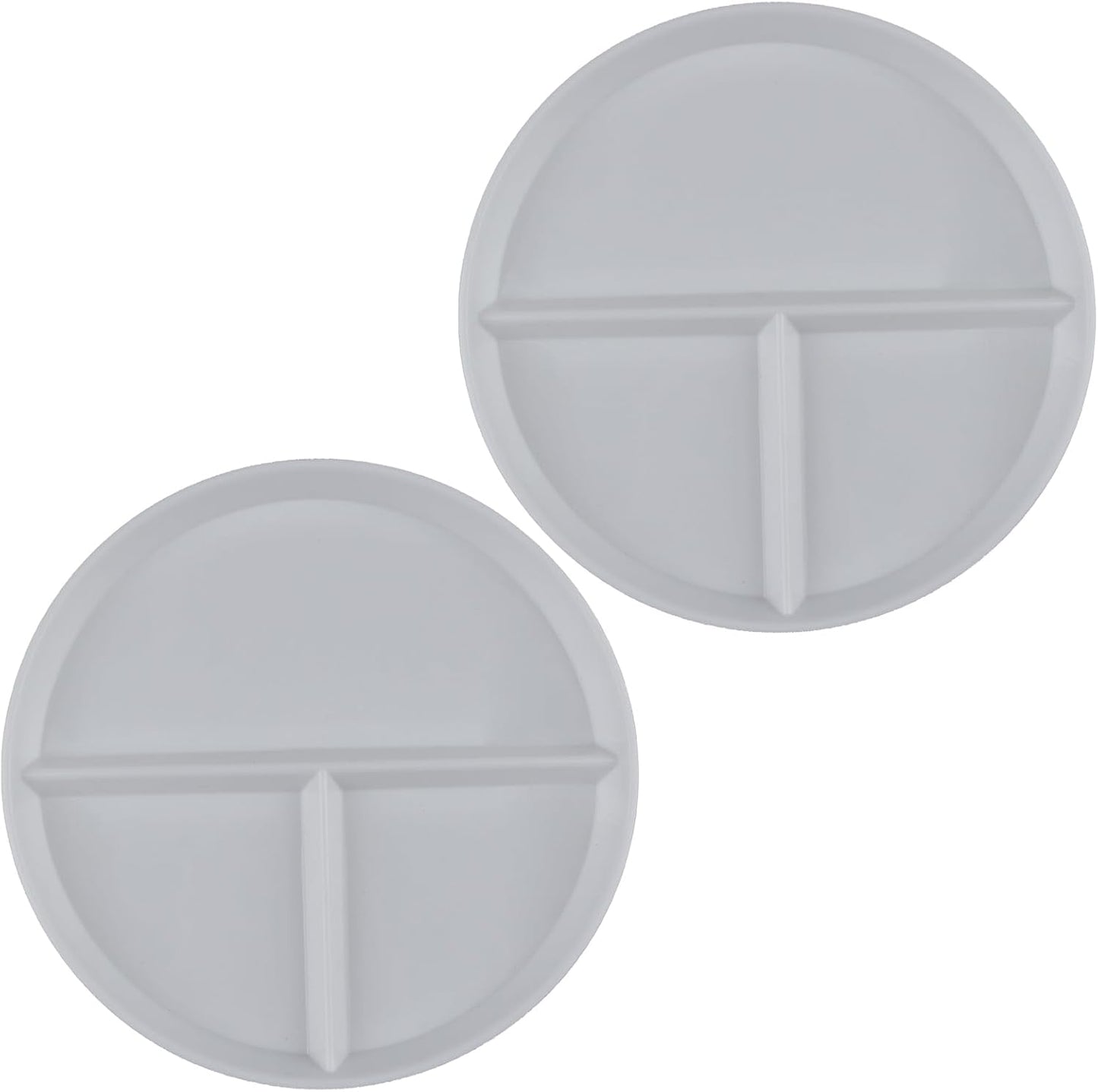 Portion Control Plate 2 Pack 9" Unbreakable Divided Plates,3 Compartment Dinner Plates, Reusable Plate Weight Loss for Adults, Color Black