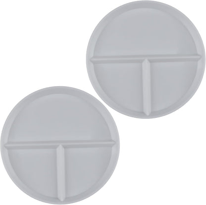 Portion Control Plate 2 Pack 9" Unbreakable Divided Plates,3 Compartment Dinner Plates, Reusable Plate Weight Loss for Adults, Color Black