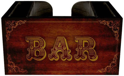 Wooden Utensil Holder Napkin Bar Caddy Parent (American Flag Black)