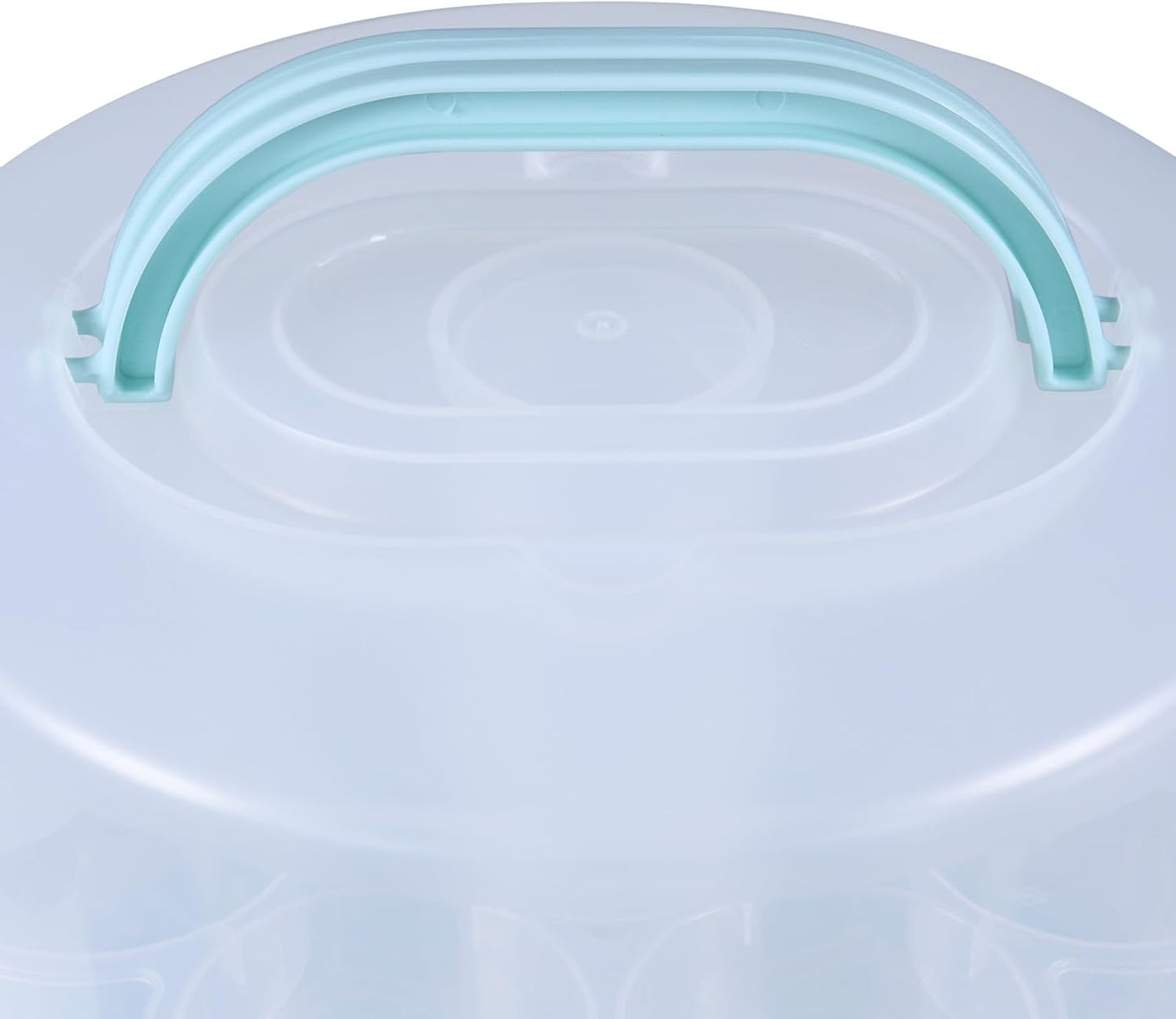 3-Tier Party Cupcake Carrier, Cupcake Holder with Lid and Handle for Transport Storage 24 Cupcakes (White)