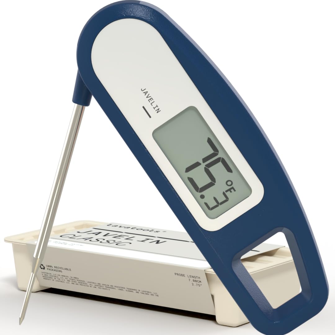 Lavatools Javelin® Ultra-Fast 3-Second Digital Instant Read Meat Thermometer for Grill and Cooking, 2.75" Probe, Compact Foldable Design, Large Display, IP65 Water Resistant, NSF Certified – Sesame