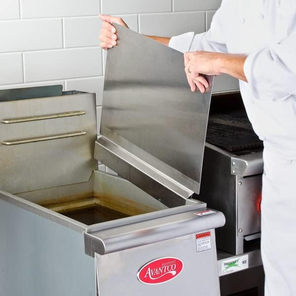 Chef Master Fryer Splash Guard (2-Pack) - 20.5 x 15 Inch, Stops Oil Splattering - Universal Fit 18-Gauge Stainless Steel Splatter Screen - Commercial Deep Fryer Protection - Oil Splatter Guard (90059)