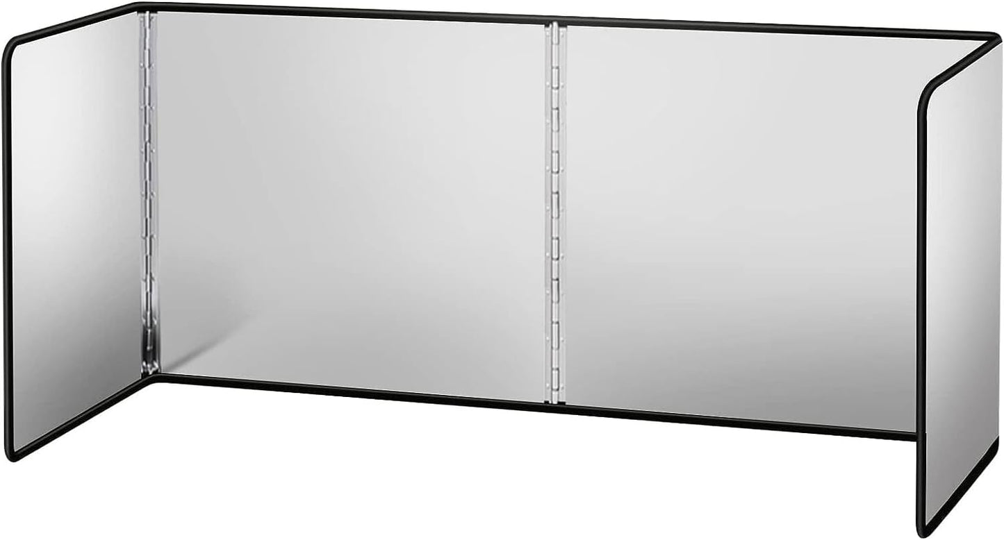 Splatter Guard for Frying Non-Stick 3 Sided Foldable Grease Splatter Screen Stainless Steel Backsplash Anti Splatter Shield Guard for Stove Screen Protector for Frying Stove Top Wall Easy to Clean - S