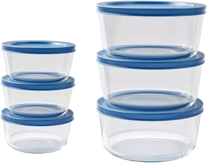 6-Piece Glass Food Storage Containers Set (3 Containers + 3 BPA-Free Lids) | 2-Cup, Leakproof | Microwave, Freezer, Oven & Dishwasher Safe | Ideal for Meal Prep & Pantry Organization, Pistachio