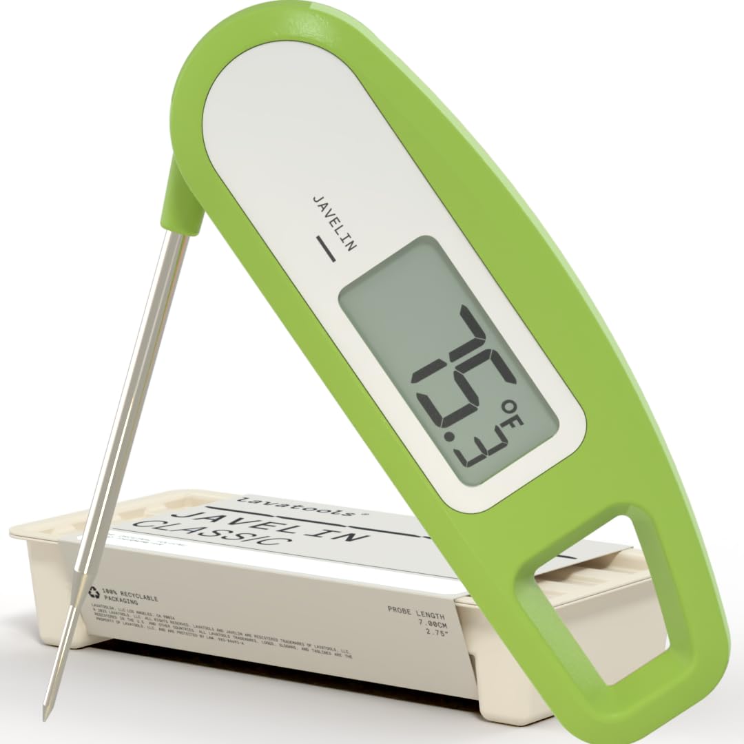 Lavatools Javelin® Ultra-Fast 3-Second Digital Instant Read Meat Thermometer for Grill and Cooking, 2.75" Probe, Compact Foldable Design, Large Display, IP65 Water Resistant, NSF Certified – Sesame